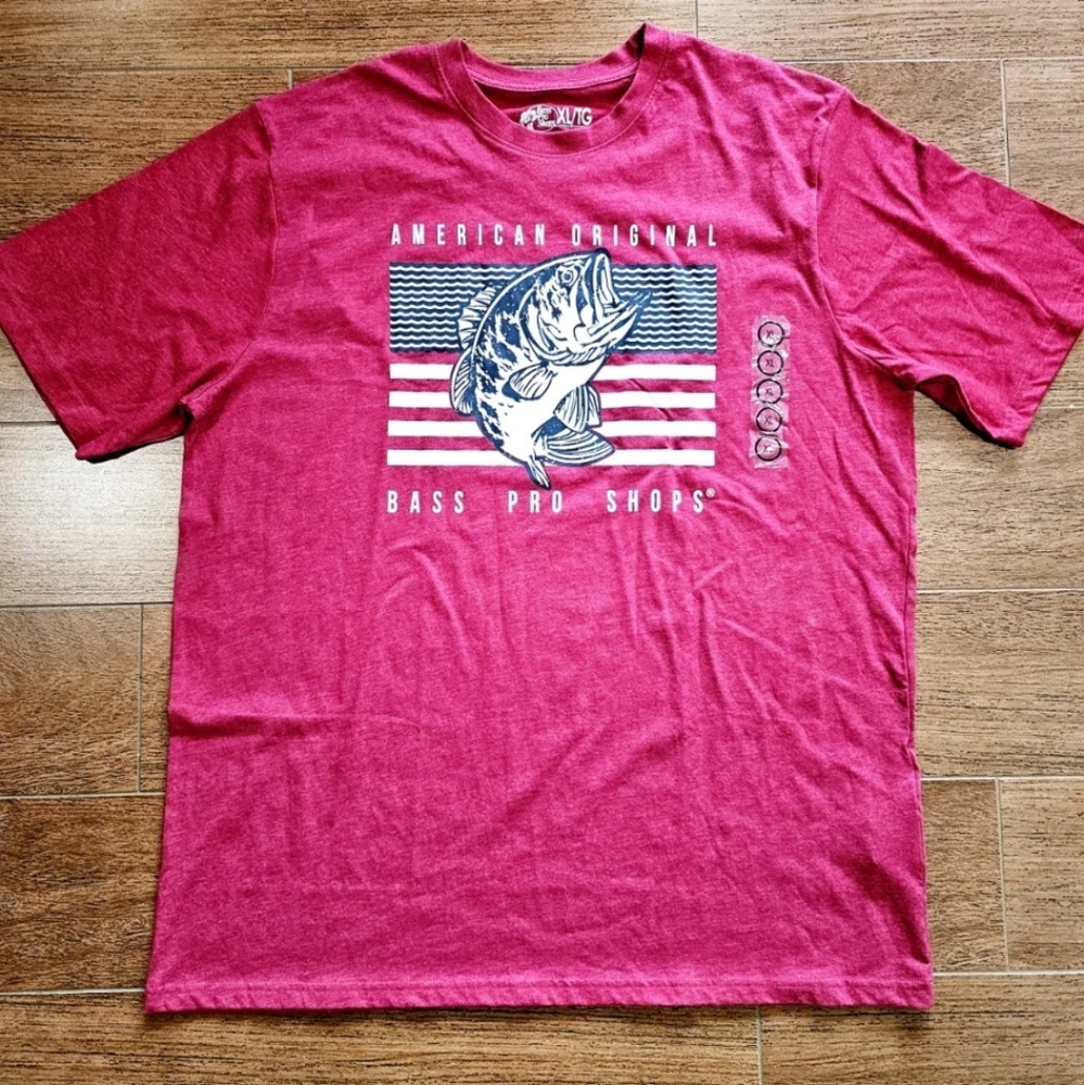 Bass Pro Shops American Original Mens XL T Shirt Red USA NEW